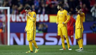 Jugadores del Barcelona, tristes tras la derrota contra Atlético en 2016