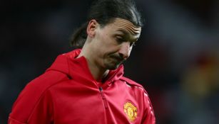 Ibrahimovic, antes de un partido con el Manchester United