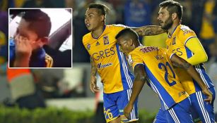 Vargas y Gignac celebra un gol con Tigres