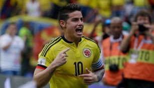 James Rodríguez celebra el con el que Colombia venció a Bolivia