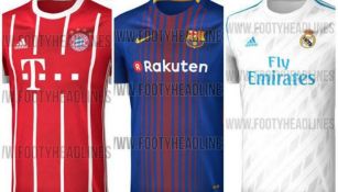 Posibles camisetas del Bayern, Barcelona y Real Madrid par 2017-18