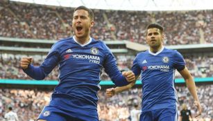 Eden Hazard festeja su gol contra Tottenham