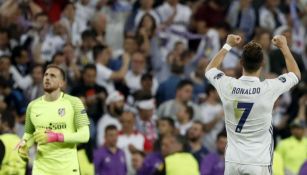 CR7 celebra la victoria al finalizar el partido