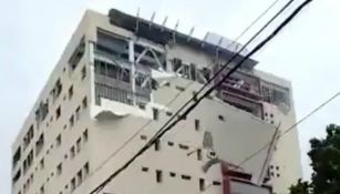 Imagen de la Torre Pediátrica Veracruz con parte de su fachada destruida