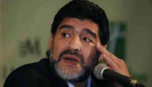 Diego Maradona durante una conferencia de prensa