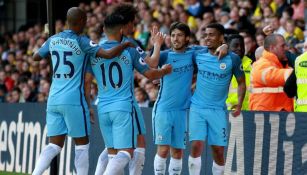 Gabriel Jesús celebra su gol contra el Watford en la Premier League