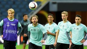 Jugadores del Ajax durante un entrenamiento