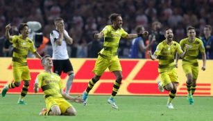 Aubameyang festeja su gol contra el Eintracht en la Final de la DFB Pokal