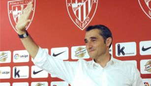 Ernesto Valverde en su despedida del como técnico del Athletic