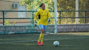 La portera mexicana, Pamela Tajonar, en un juego del Sevilla femenil