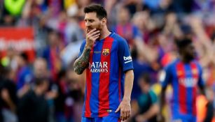 Messi, en lamento durante un juego del Barcelona en La Liga