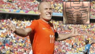Arjen Robben celebra un gol con la selección holandesa 
