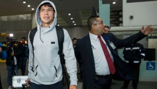 Lozano, en su llegada al Aeropuerto de la CDMX
