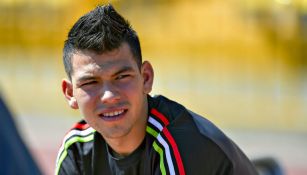 Hirving Lozano durante un entrenamiento de México en la Confederaciones