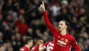 Ibrahimovic celebra un gol con el Manchester United