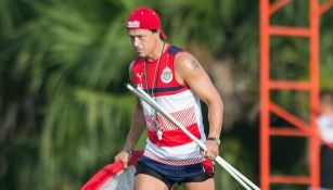 Almeyda, en un entrenamineto de Chivas en Cancún 