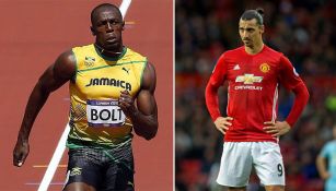 Usain Bolt en Río de Janeiro 2016/ Zlatan durante un partido del MU