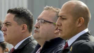 Javier Duarte es escoltado por elementos de seguridad 