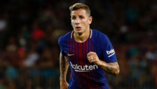 Lucas Digne, durante un partido del Barcelona