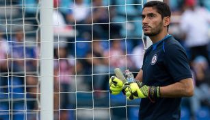 Jesús Corona, previo a un juego en el Estadio Azul 