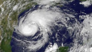 Imagen satelital del huracán Harvey cerca de llegar a Texas