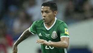 Javier Aquino, durante un partido de la Selección Mexicana 