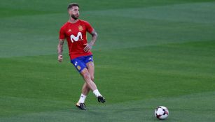 Ramos durante un entrenamiento con la selección de España 