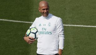 Zidane, durante un entrenamiento del Real Madrid 