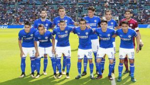 Cruz Azul  antes del partido contra Atlas 