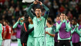 Cristiano Ronaldo celebra un triunfo durante la Fecha FIFA