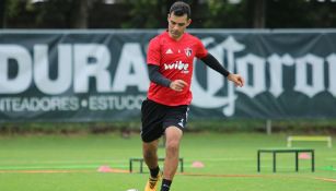 Márquez, durante un entrenamiento con el Atlas