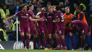 Kevin De Bruyne celebra su gol contra el Chelsea