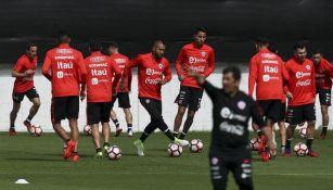 Arturo Vidal, en un entrenamiento con la selección de Chile