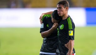Jugadores aztecas lloran tras la eliminación del Mundial Sub 17