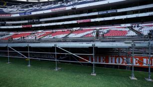 Las gradas especiales que se instalaron en el estadio