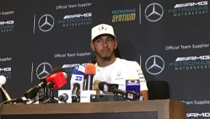 Lewis Hamilton en conferencia de prensa