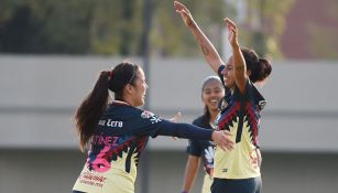Joselyn Cazares celebra un gol frente a Veracruz
