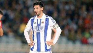 Carlos Vela durante un partido con la Real Sociedad