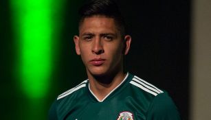 Edson Álvarez en la presentación de la nueva playera del Tri