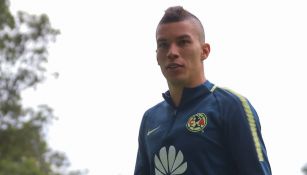 Mateus Uribe, durante un entrenamiento del América 