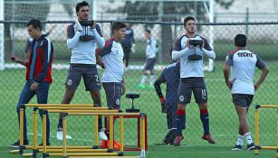 Alanís, durante un entrenamiento con Chivas