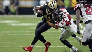 Alvin Kamara, durante el juego contra los Falcons