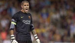 Valdés reclama en juego con el Barcelona 