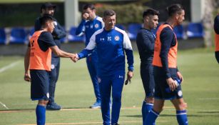 Pedro Caixinha, durante un entrenamiento con La Máquina