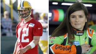 Aaron Rodgers y Danica Patrick, piloto de NASCAR