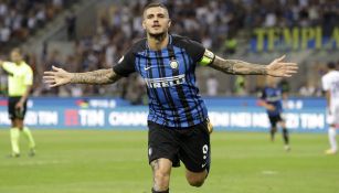 Icardi celebra una anotación con el Inter en la Serie A 