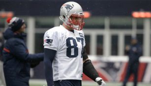 Rob Gronkowski, durante un entrenamiento de Patriots 