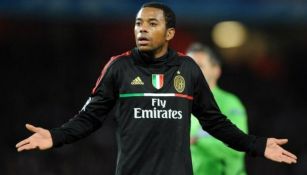 Robinho, durante un partido con Milan