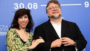 Hawkins y Del Toro durante una conferencia en Italia 