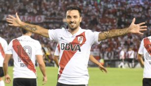 Scocco celebra golazo con River Plate en Liga Argentina 